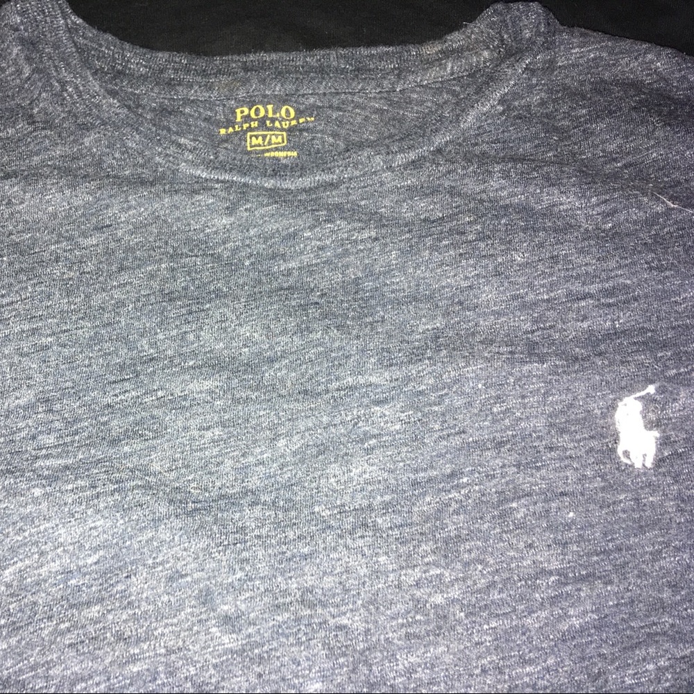 Grey/blue Ralph Lauren polo long sleeve tee