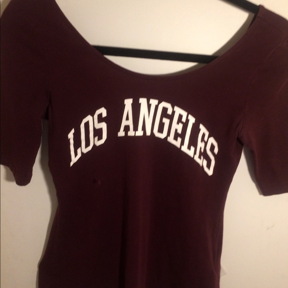 Burgundy Los Angeles Cropped-Top