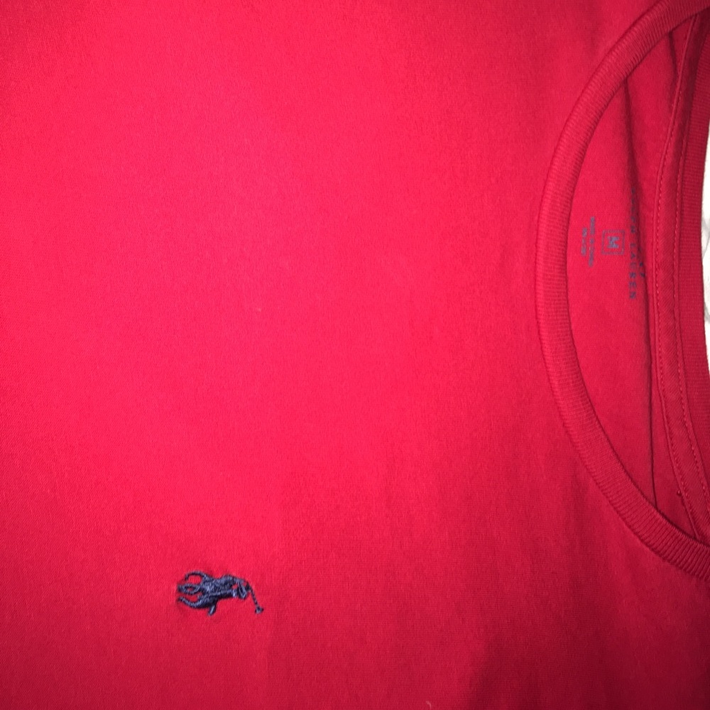 Red long sleeve polo shirt