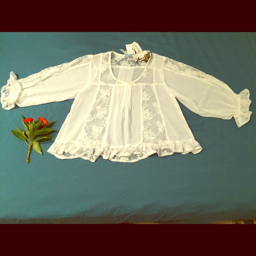 sheer boho style blouse