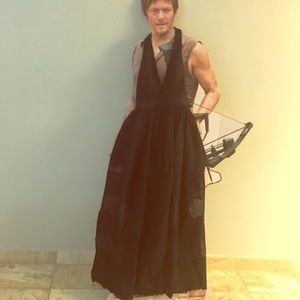 Bebe Lace Halter Hi Low Maxi Dress