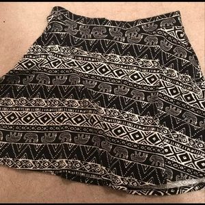 Black and white tribal print skirt