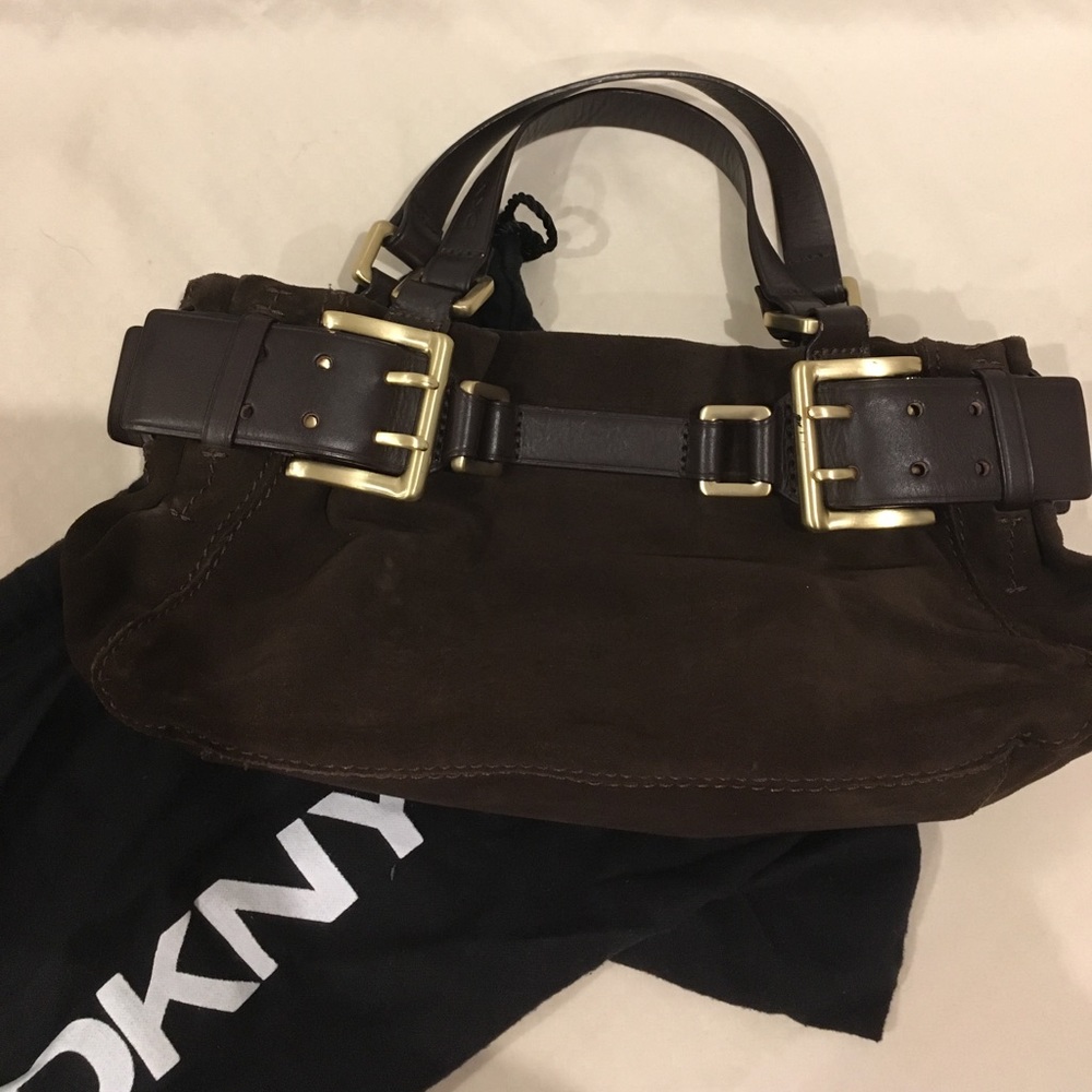DKNY Brown Suede Handbag