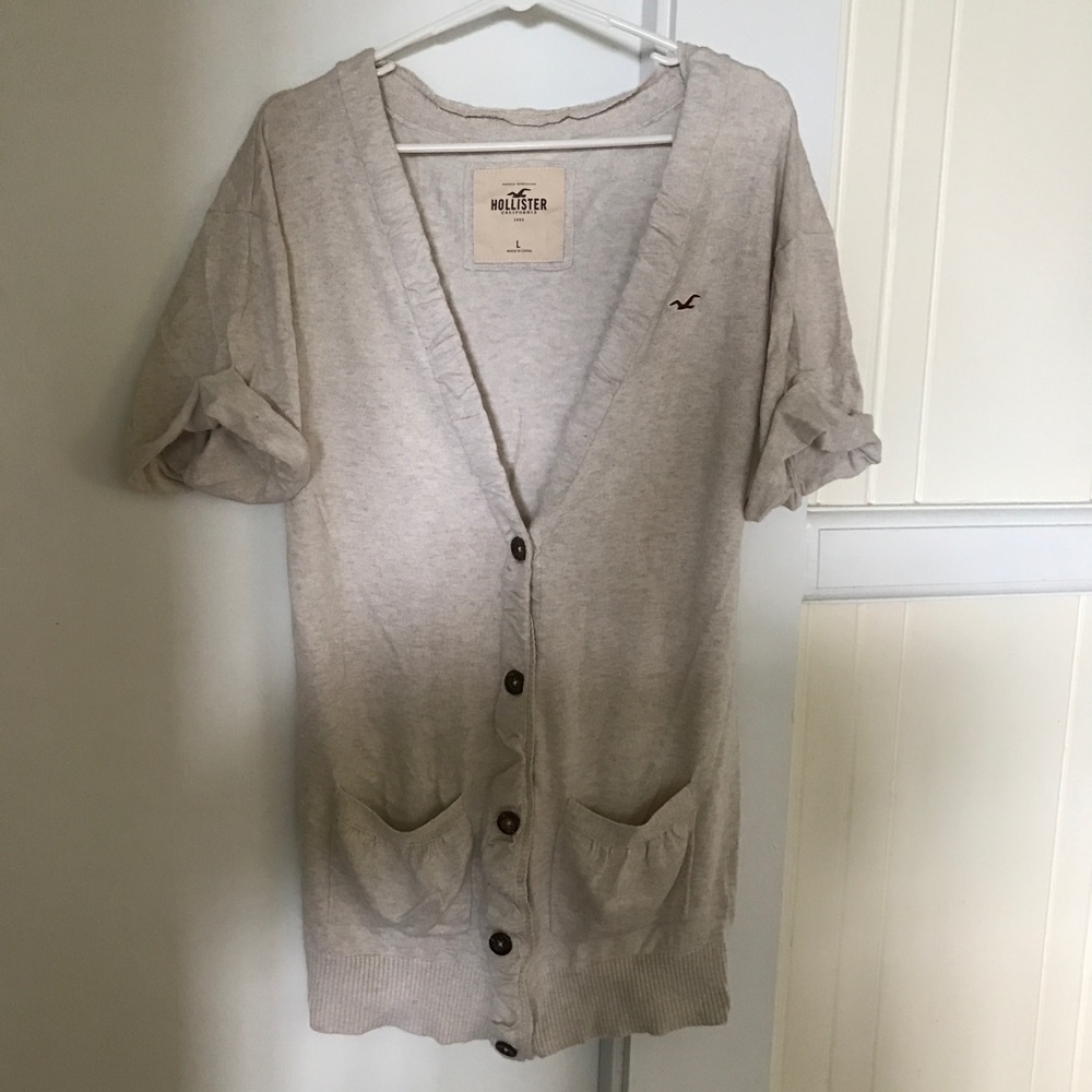 🌺Hollister Large Long Cream Throwover