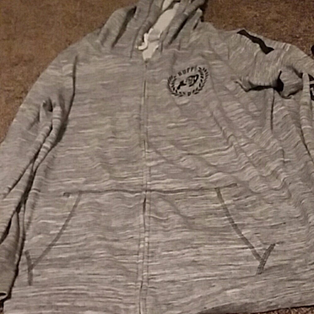 Gray zip up