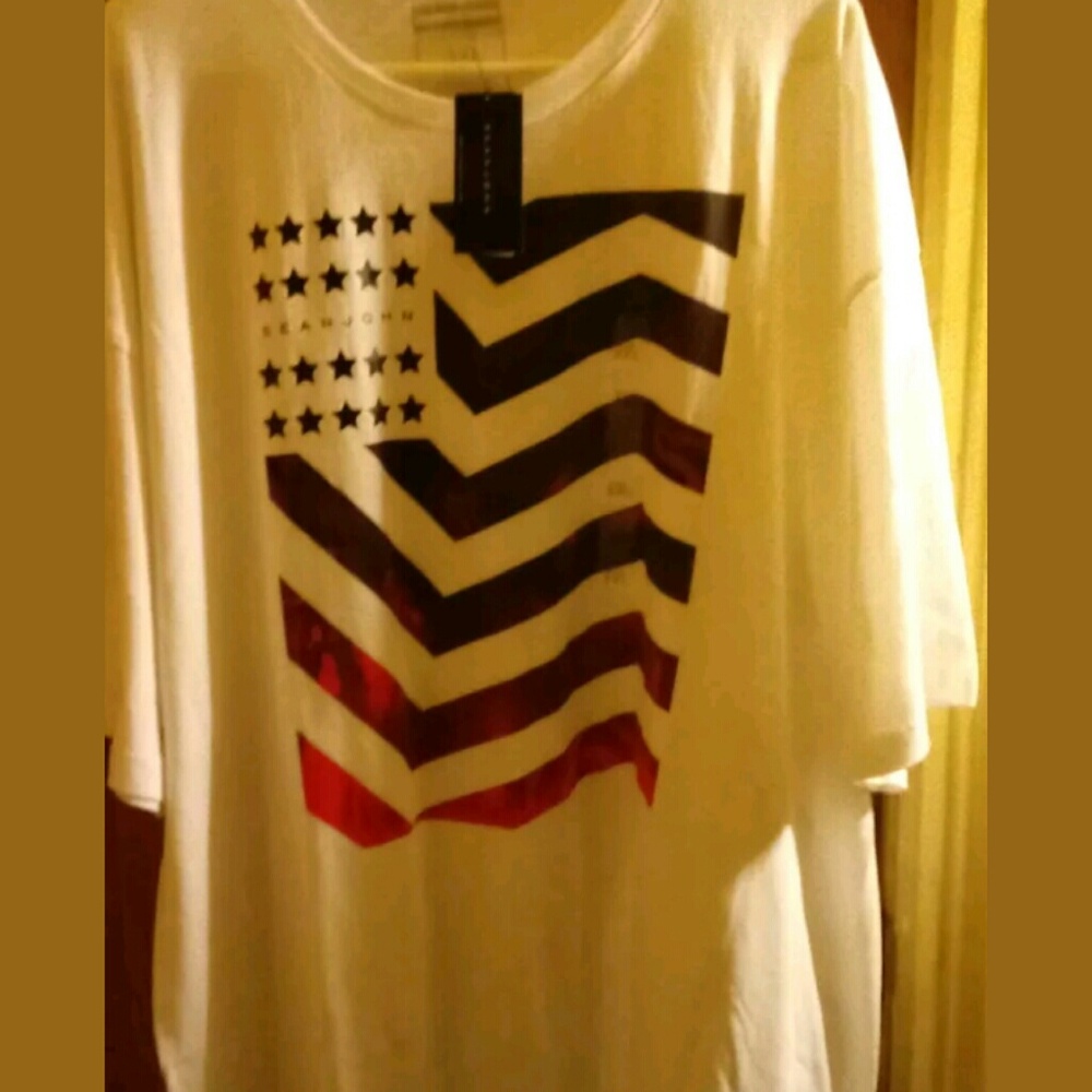 Mens Sean John xxxl white flag pattern