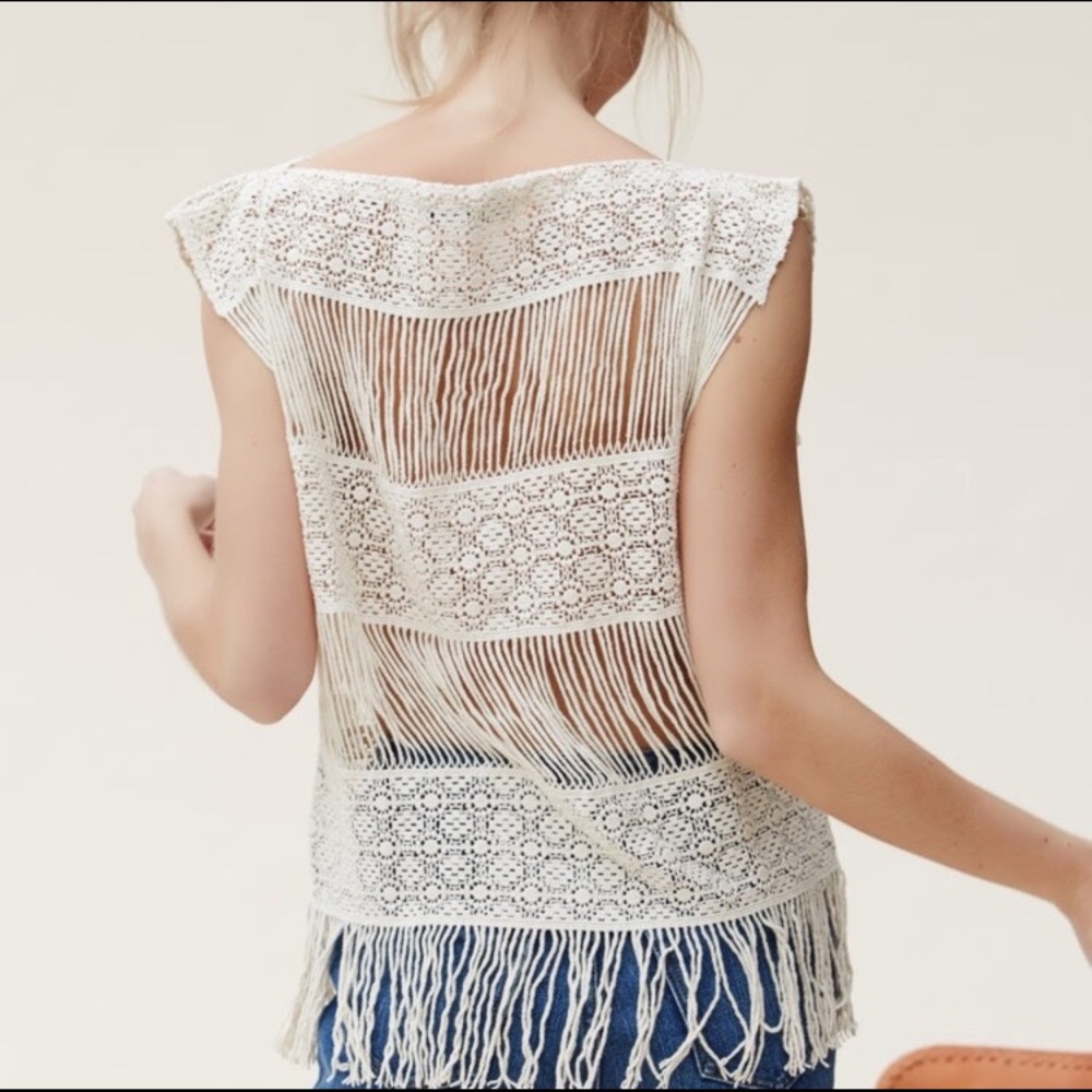 Brand new Callahan Crochet Fringe Top
