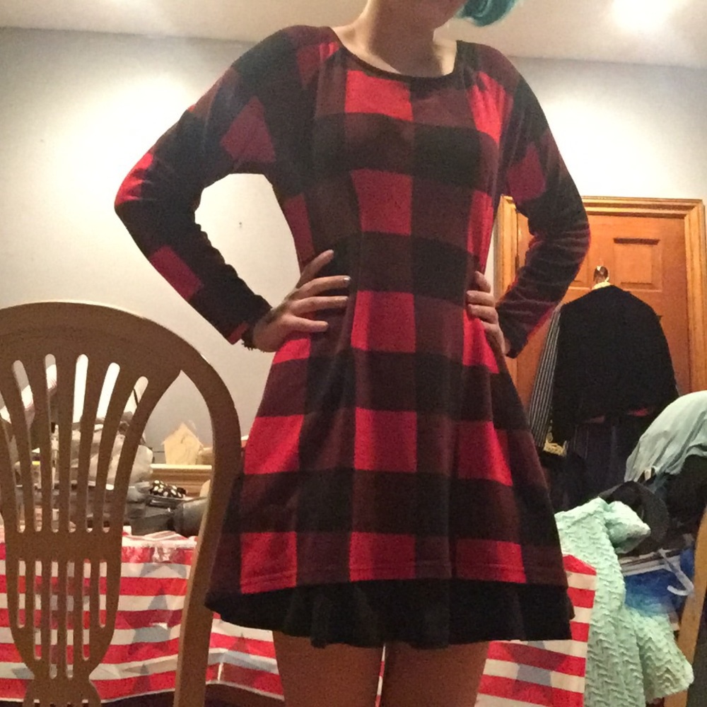 Plaid Long Sleeve Dress