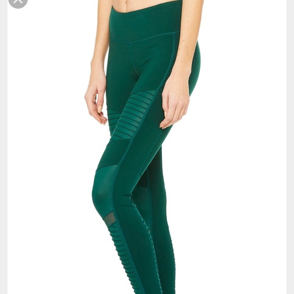 ALO Yoga Pants - Alo Yoga Moto Leggings Evermint /Evermint glossy S