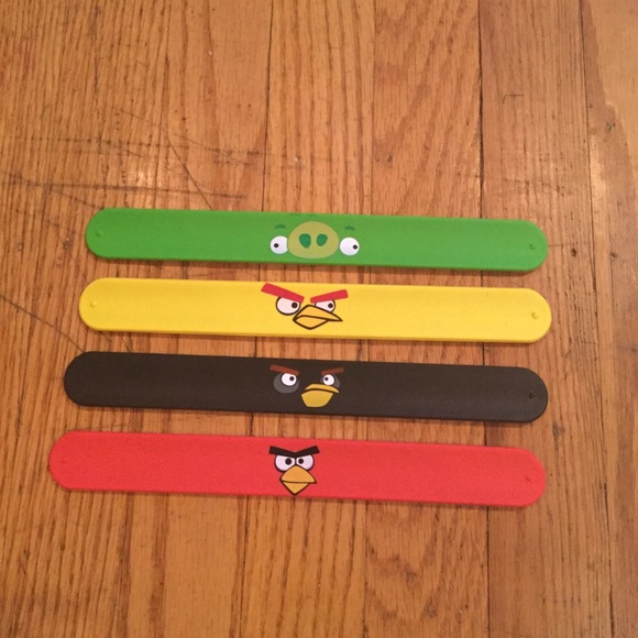 Bundle of Four Angry Birds Slap Bracelets - Picture 2 of 2