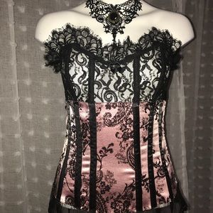 Black and Pink Lace corset