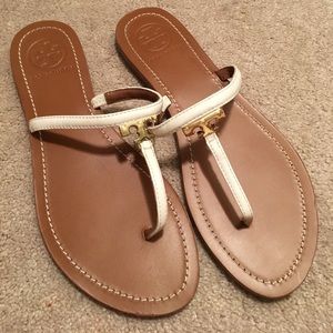 Tory Burch white & gold sandals