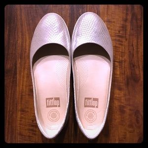 Fitflop - Superballerina Flats - Silver Snake
