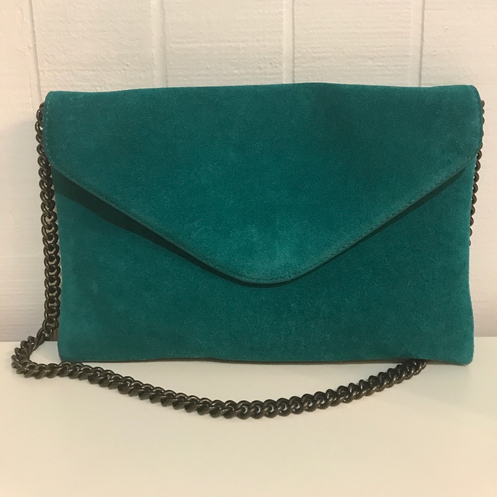 **SOLD**Turquoise suede shoulder bag