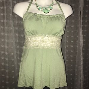 Pastel green halter top