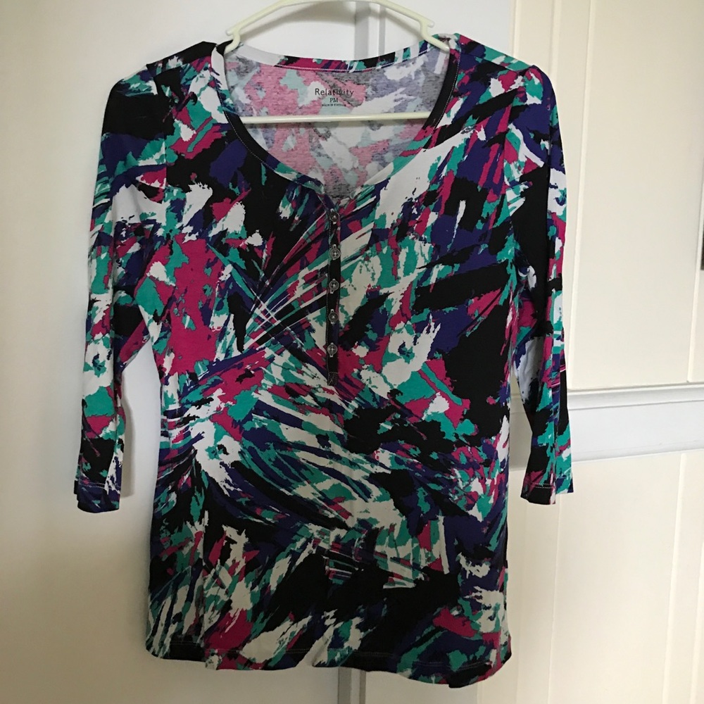 🦄Relativity Petite Medium Patterned Blouse