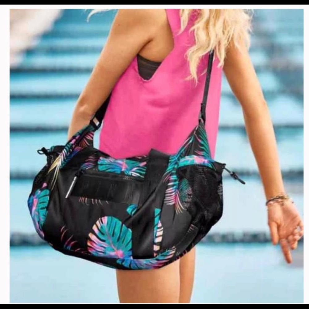 PINK Midnight Tropical Duffel NWT