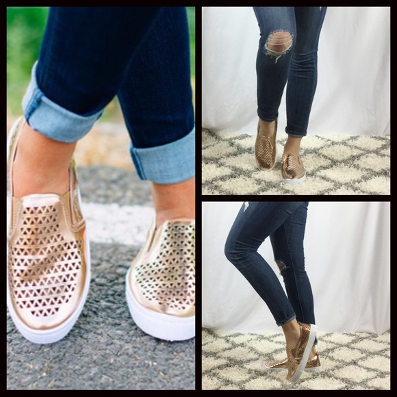 SHOE SALE🎄Rose Gold Perforated Sneaker - Picture 8 of 8