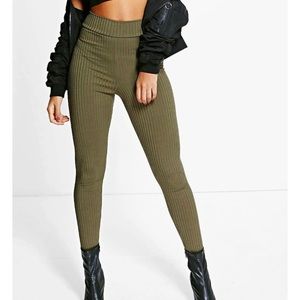 Ribbed high-waist leggings
