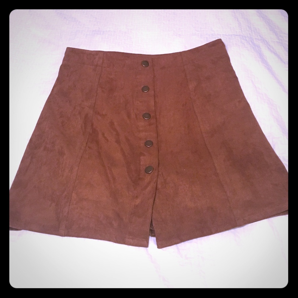 XHILARATIAN || Faux Suede Button Down Skirt!