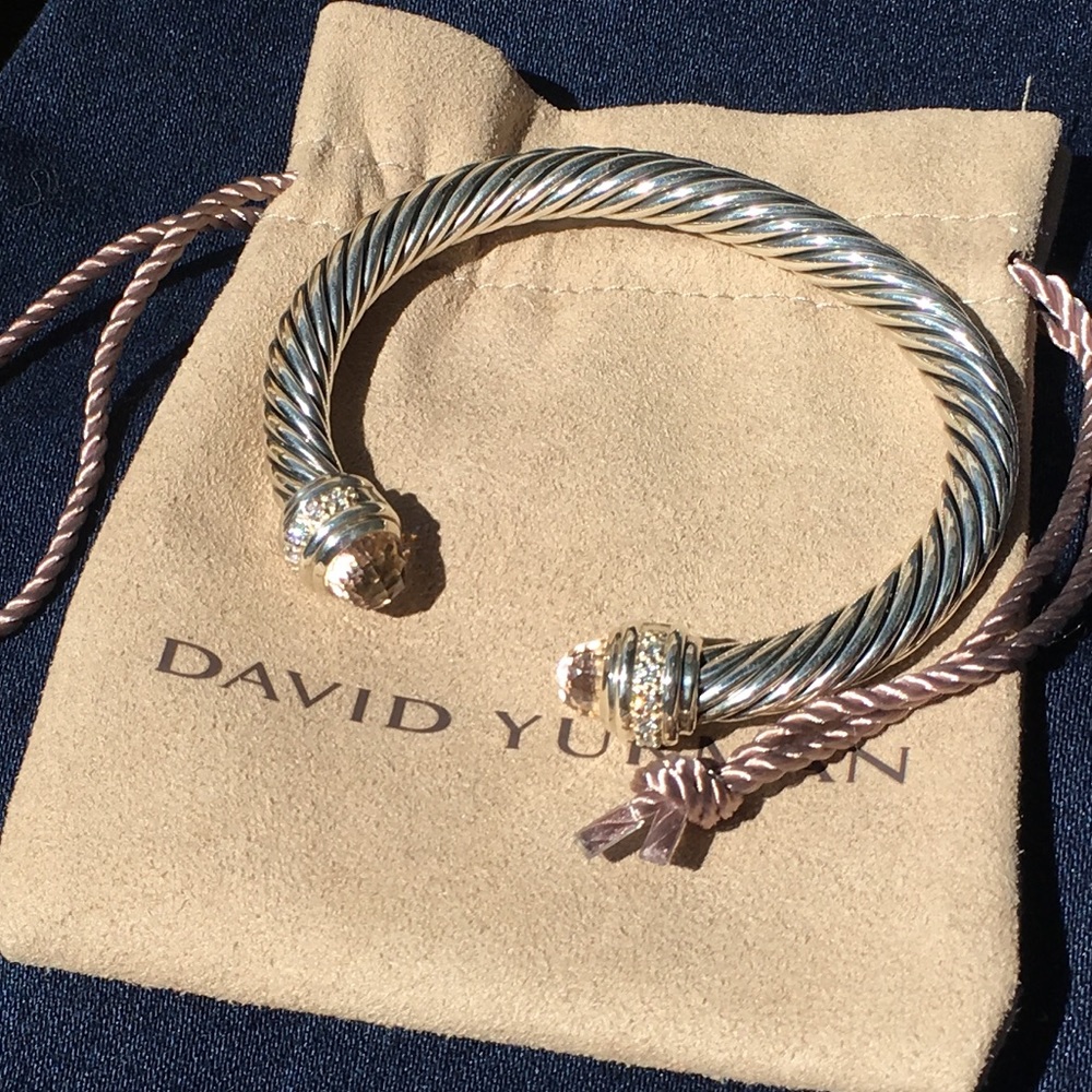 David Yurman 7mm Morganite Diamond  Bracelet