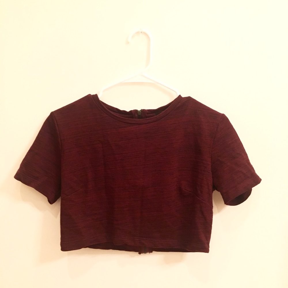 F21 || wine colored crop top