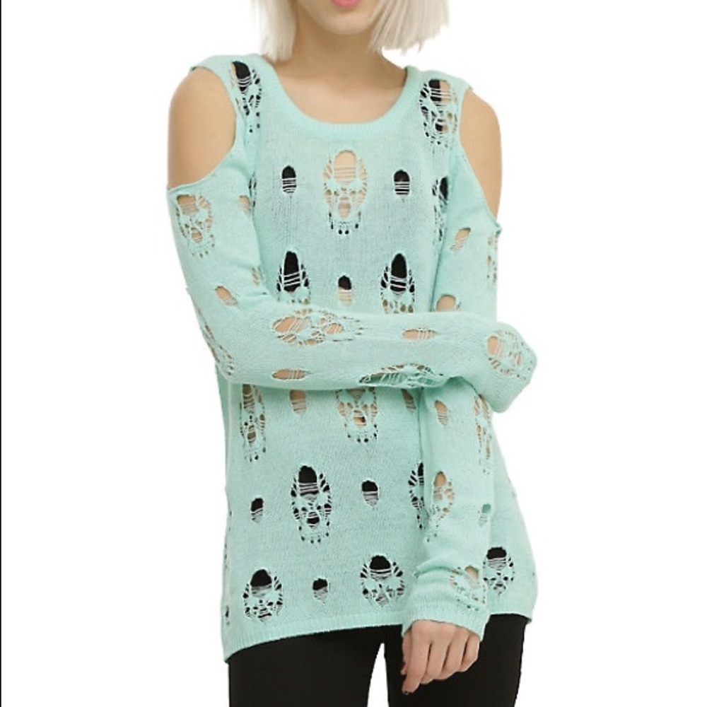 Distressed Skull Sweater