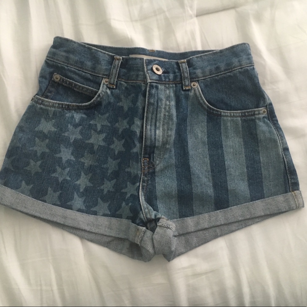 Topshop flag shorts