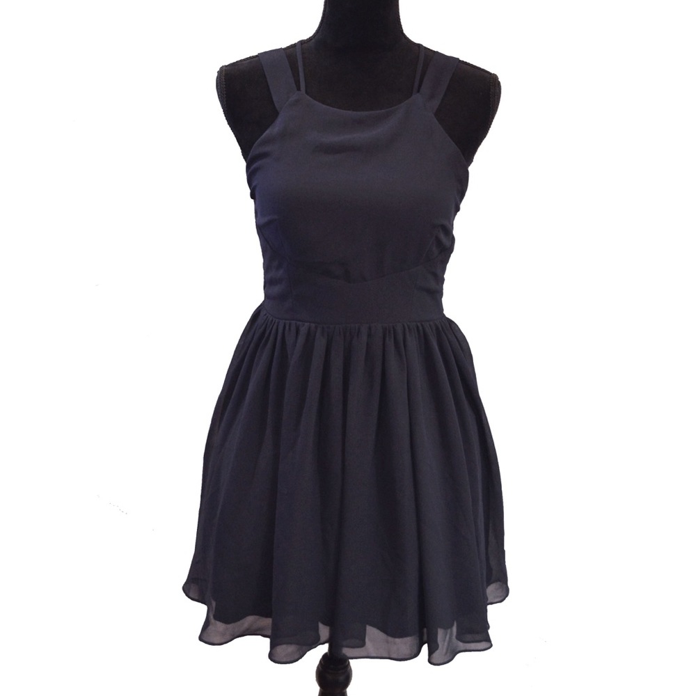 Jodi Kristopher mini navy formal dress