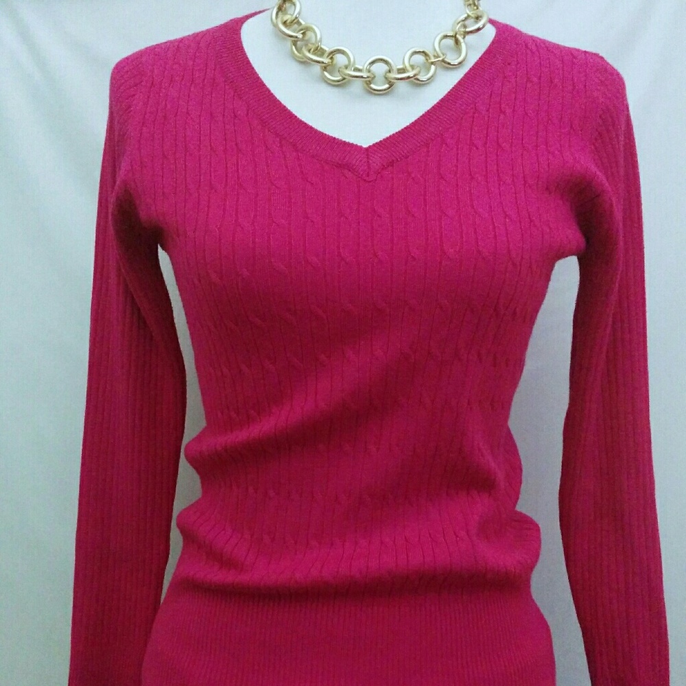NWOT Pink V neck Sweater