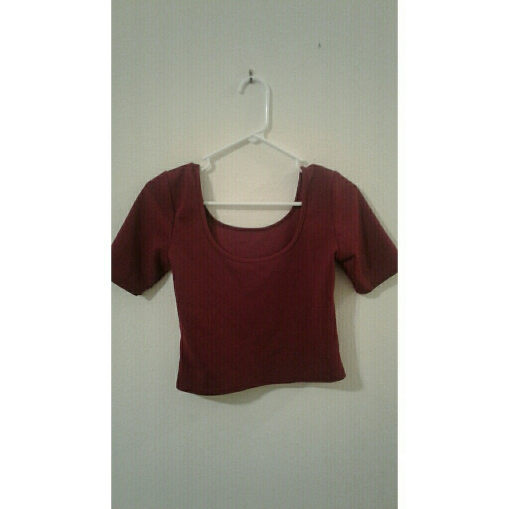 Red crop top.