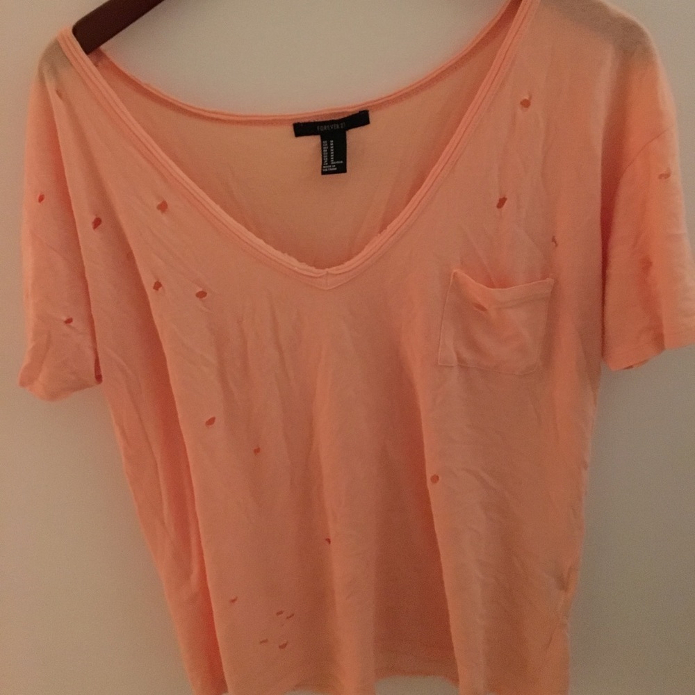 Distressed V-Neck