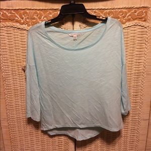 Blue, sheer blouse