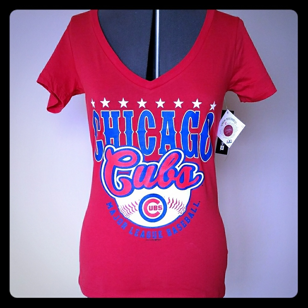 Chicago Cubs Red v-neck T-shirt