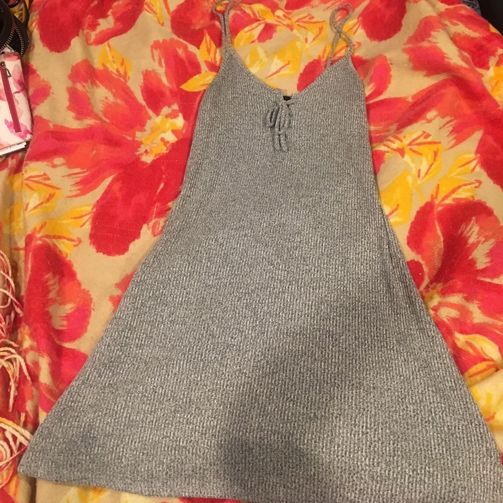 Marled grey dress with front tie