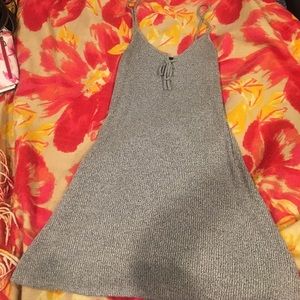 Marled grey dress with front tie