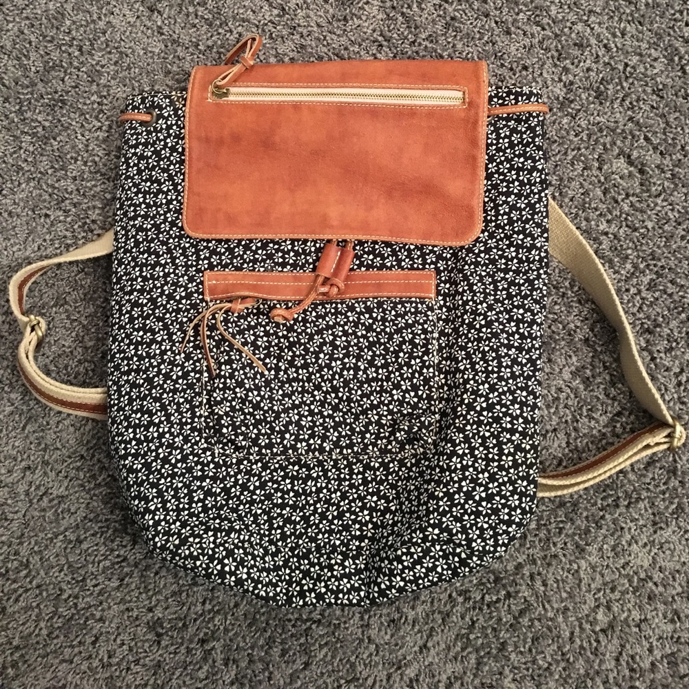 Brandy Melville leather flap backpack