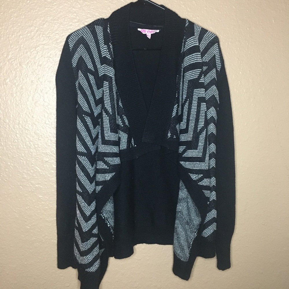 Black and white winter cardigan