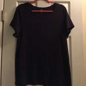 Solid Black Cotton T-Shirt Size 1X only worn TWICE