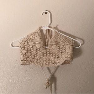 Knitted halter crop top