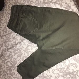Olive green high waisted jeans ,