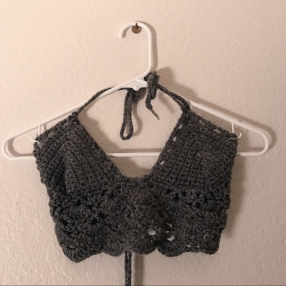 Knitted halter crop top
