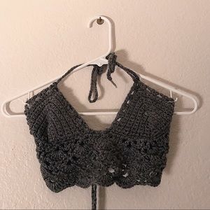 Knitted halter crop top