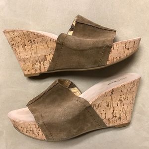 Nine West Suede Platform Wedge Sandals in Tan