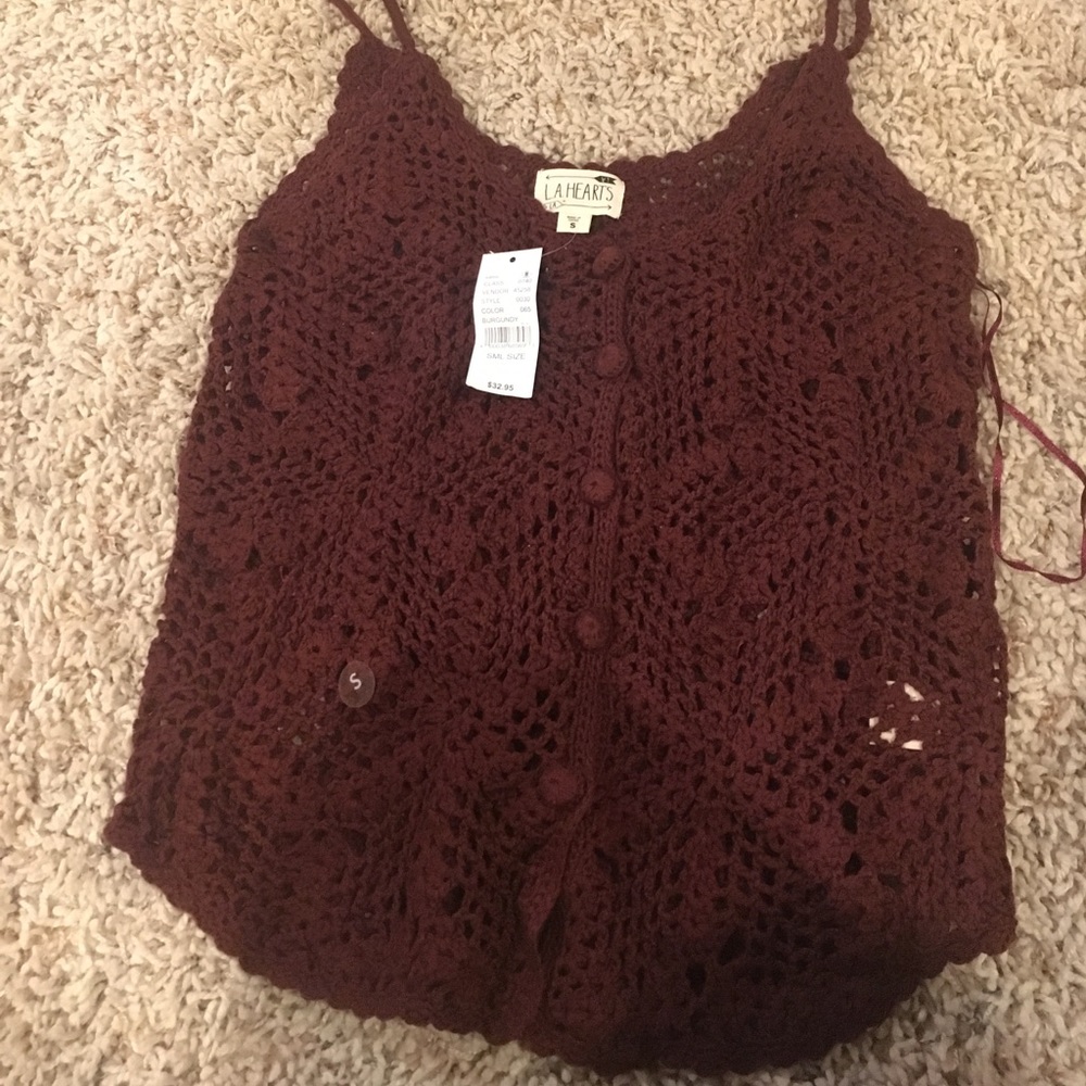 Maroon LA Hearts top