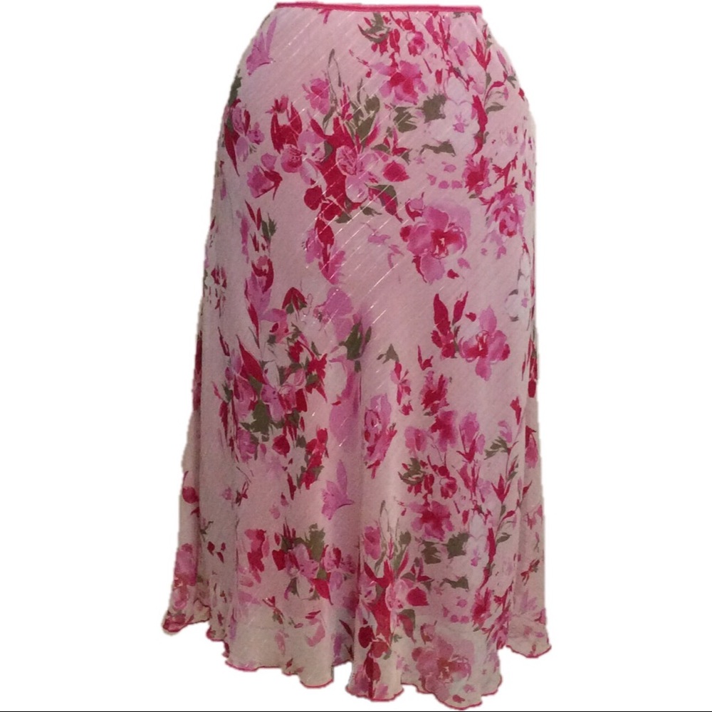 Pink floral skirt