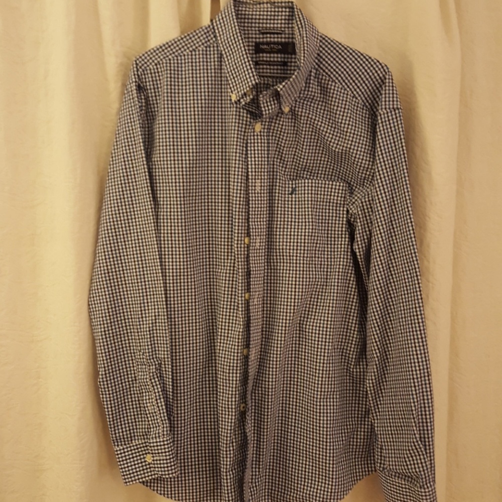 Nautica blue and black checkered