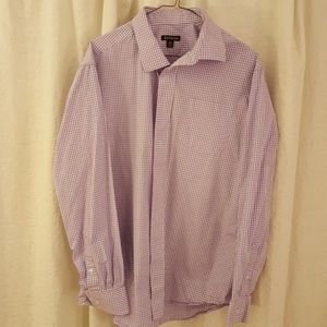Purple checkered dress shirt