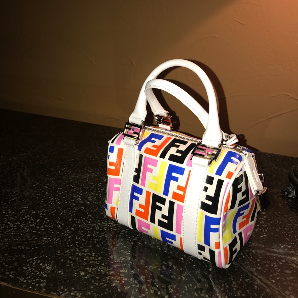 Fendi mini printed; mini bag with handles