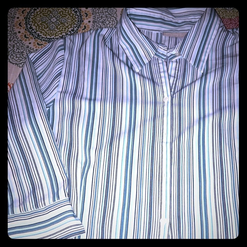 Women's Striped Button Up Shirt Size XL